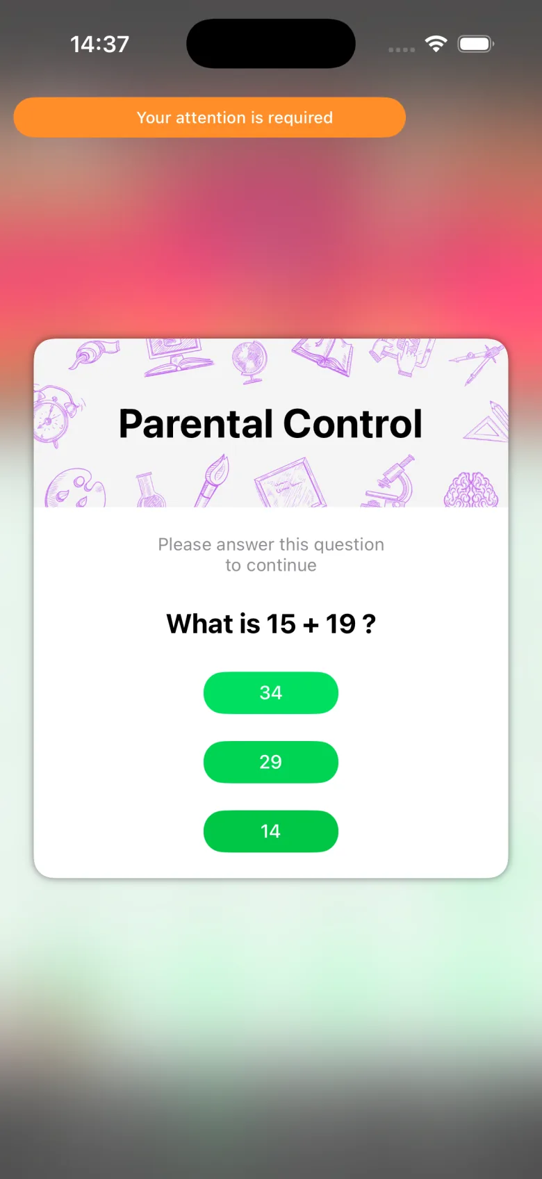 Baby Kids Tube: Videos & Games parental control screen